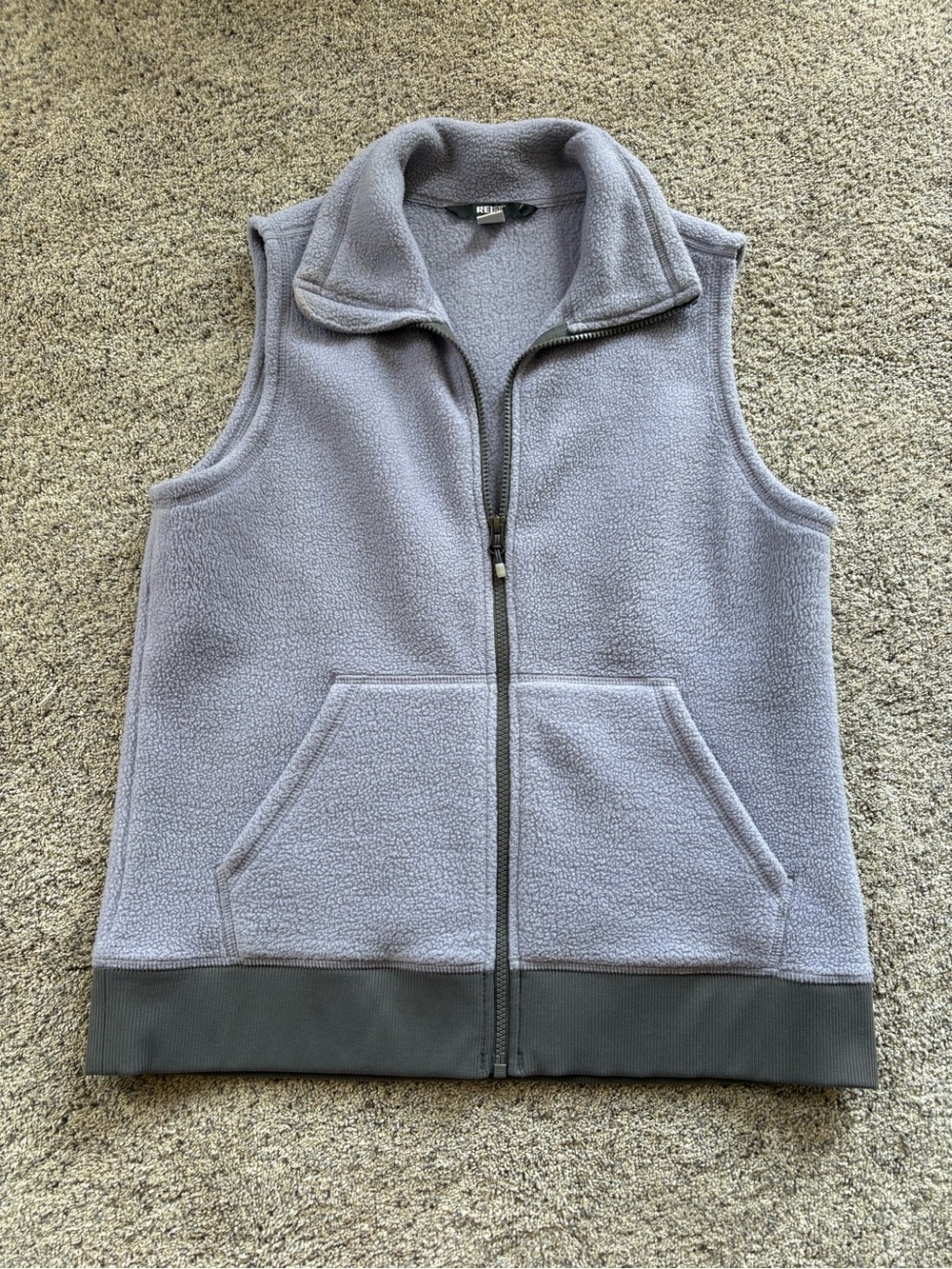 REI Women's Light Lavender and Gray Fleece Zip Front Vest